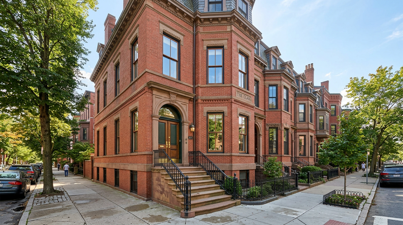 Corner row-house apartment building